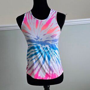 SO Favorite Tie Dye Tank Top Flourescent Pink Blue Colors Sz Girls Large 10/12